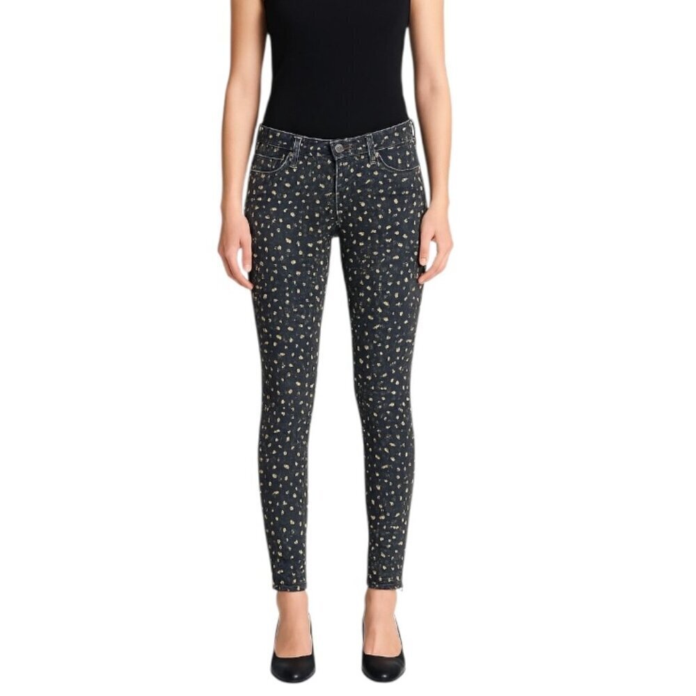 Whistles Low Rise Skinny Jeans in Leopard Print size 26